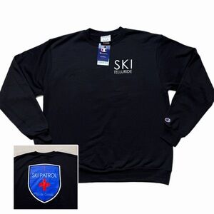 NEW Champion Ski Patrol Telluride Black Crewneck Sweatshirt L